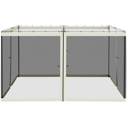 Cream White Polyester Gazebo Netting Replacement for Patio and Porch