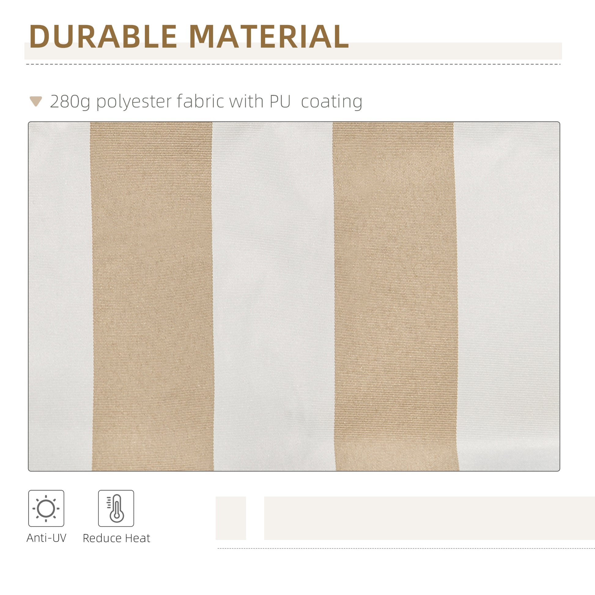 12' x 10' Beige Aluminum Retractable Awning - Patio Shade