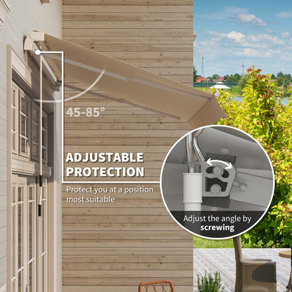 Beige Aluminum Retractable Awning for Garden or Poolside Porch