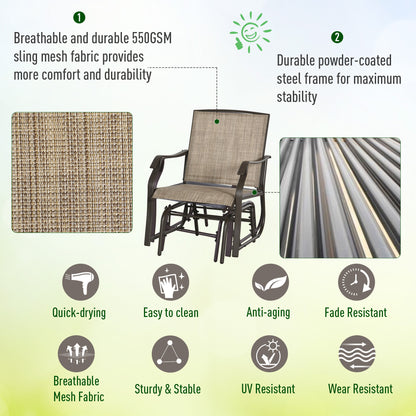 Brown Outdoor Rocker Set for Porch & Garden Patio Furniture
