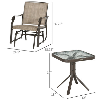 Brown Outdoor Rocker Set for Porch & Garden Patio Furniture