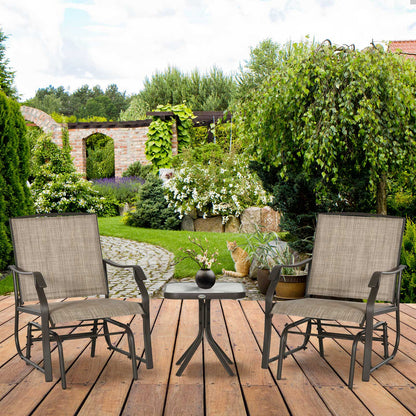 Brown Outdoor Rocker Set for Porch & Garden Patio Furniture