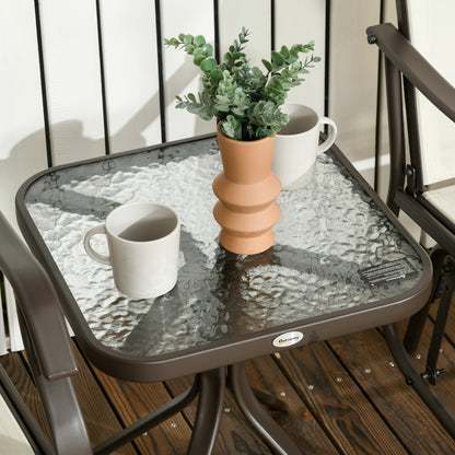 Cream White Outdoor Glider Set - Patio Rocking Chairs with Table