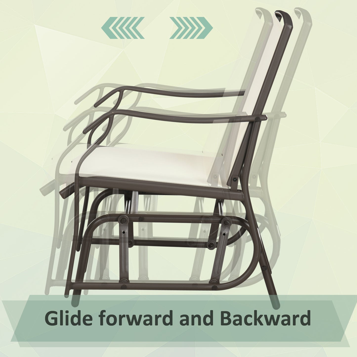 Cream White Outdoor Glider Set - Patio Rocking Chairs with Table