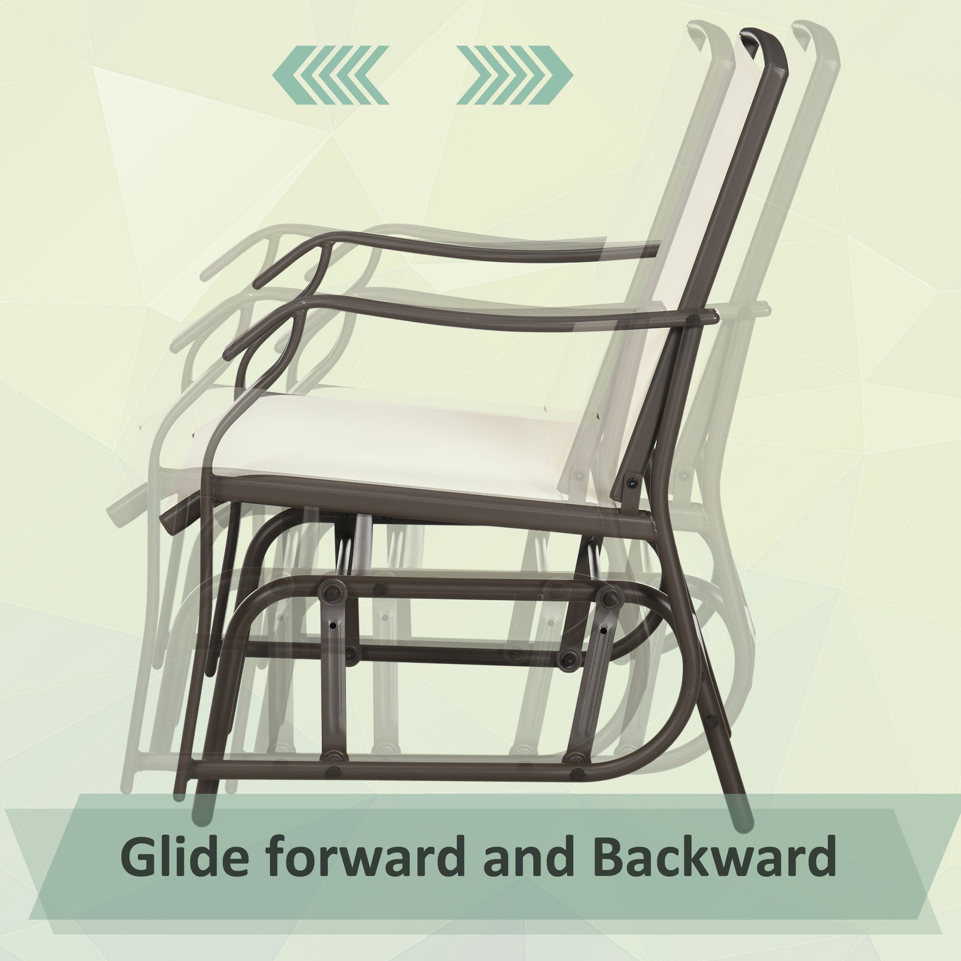 Cream White Outdoor Glider Set - Patio Rocking Chairs with Table