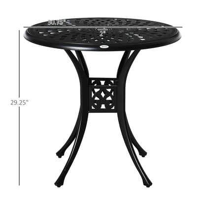Outsunny 30" Round Patio Table - Durable Aluminum Outdoor Bistro Set