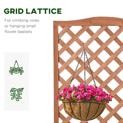 Wooden Raised Garden Bed with Trellis - 46" Planter Box
