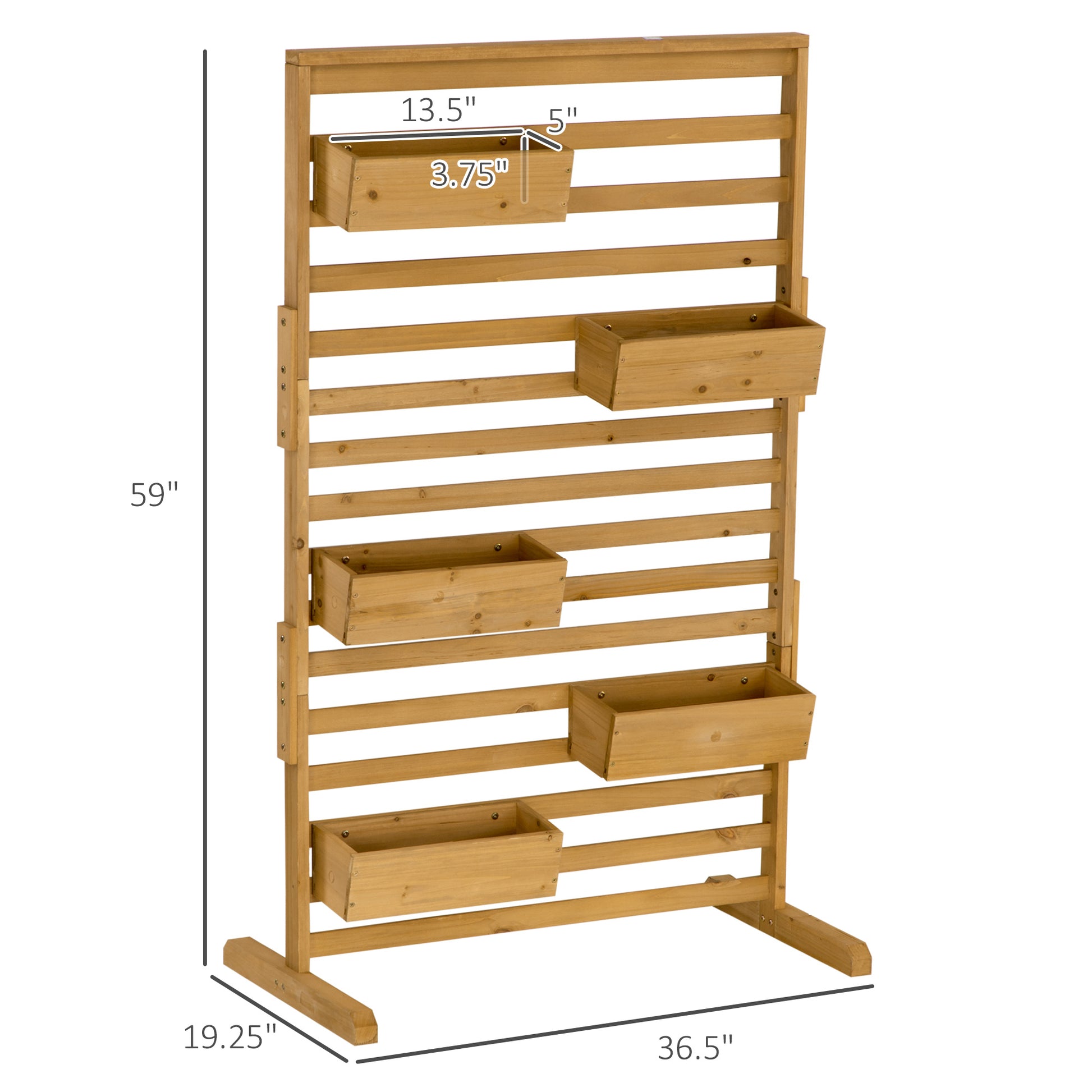 Natural Wood Garden Trellis Stand for Patio and Porch Outdoor Planters