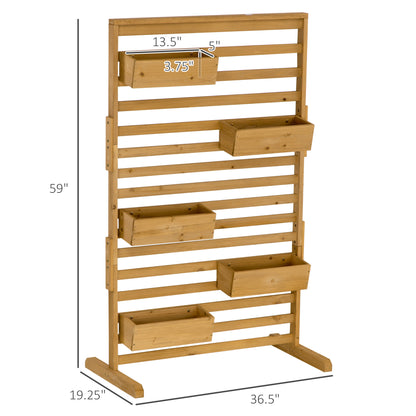 Natural Wood Garden Trellis Stand for Patio and Porch Outdoor Planters