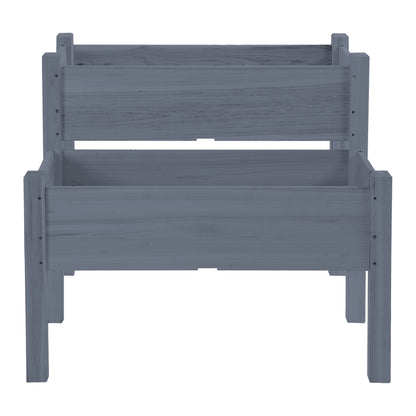 Two Tier Raised Garden Planter Box for Patio & Garden Vegetables Wood