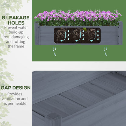 Two Tier Raised Garden Planter Box for Patio & Garden Vegetables Wood