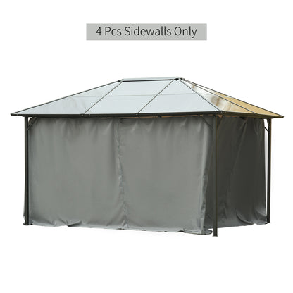 Dark Gray Outdoor Gazebo Curtain Replacement Panels for Garden Shade