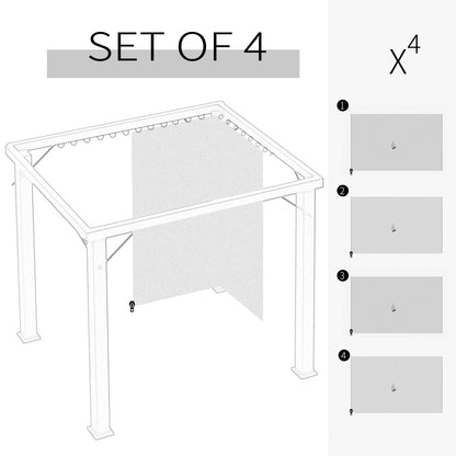 Dark Gray Outdoor Gazebo Curtain Replacement Panels for Garden Shade
