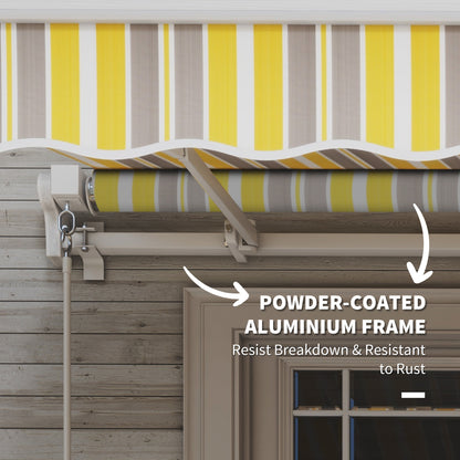 Yellow Grey Aluminum Retractable Awning for Poolside Garden Shade