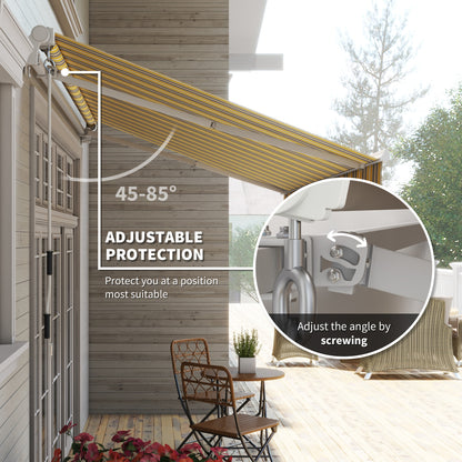 Yellow Grey Aluminum Retractable Awning for Poolside Garden Shade