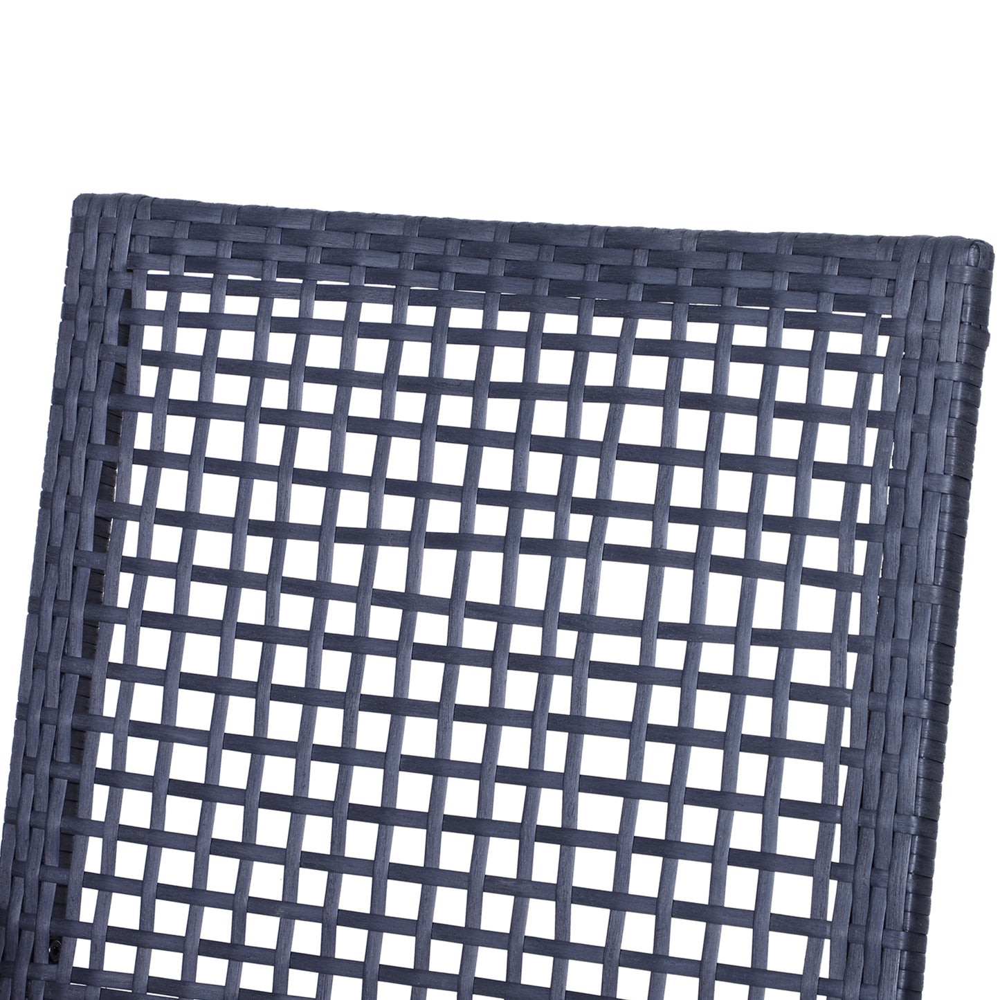 Outsunny 3-Piece Patio Bar Set - Black Steel & Wicker