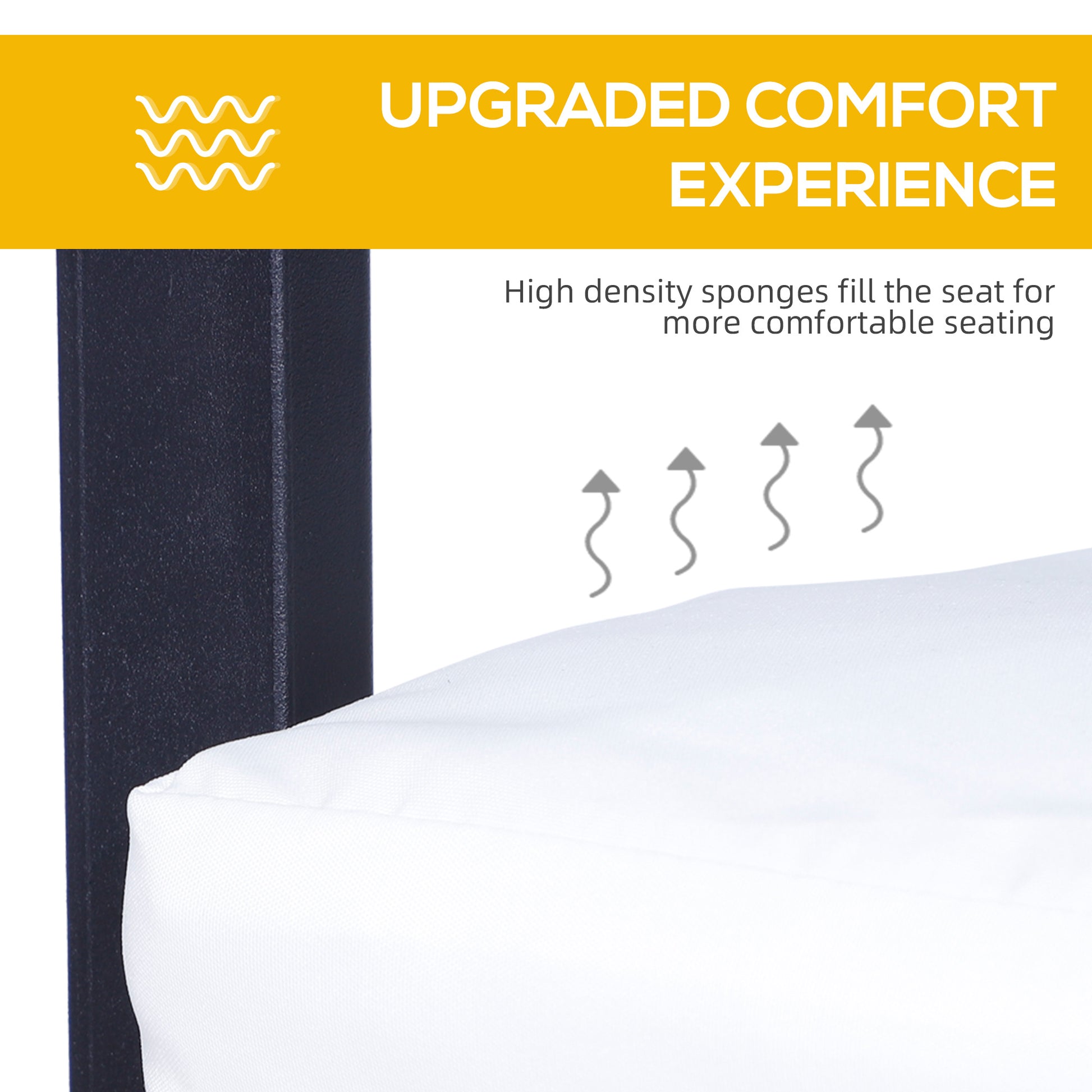 Outsunny 3-Piece Patio Bar Set - Black Steel & Wicker