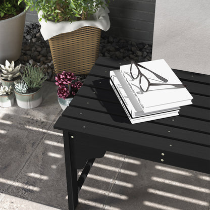 Outsunny Wooden Garden Bench - Black, 45.3" L x 19.8" W