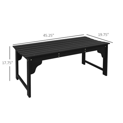 Outsunny Wooden Garden Bench - Black, 45.3" L x 19.8" W
