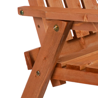 Outsunny Orange Wood Patio Bench with Table - 59.8"L