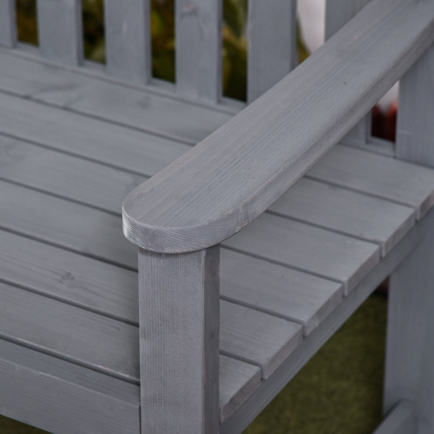 Gray Wood 2-Seater Patio Bench - Porch & Garden Design