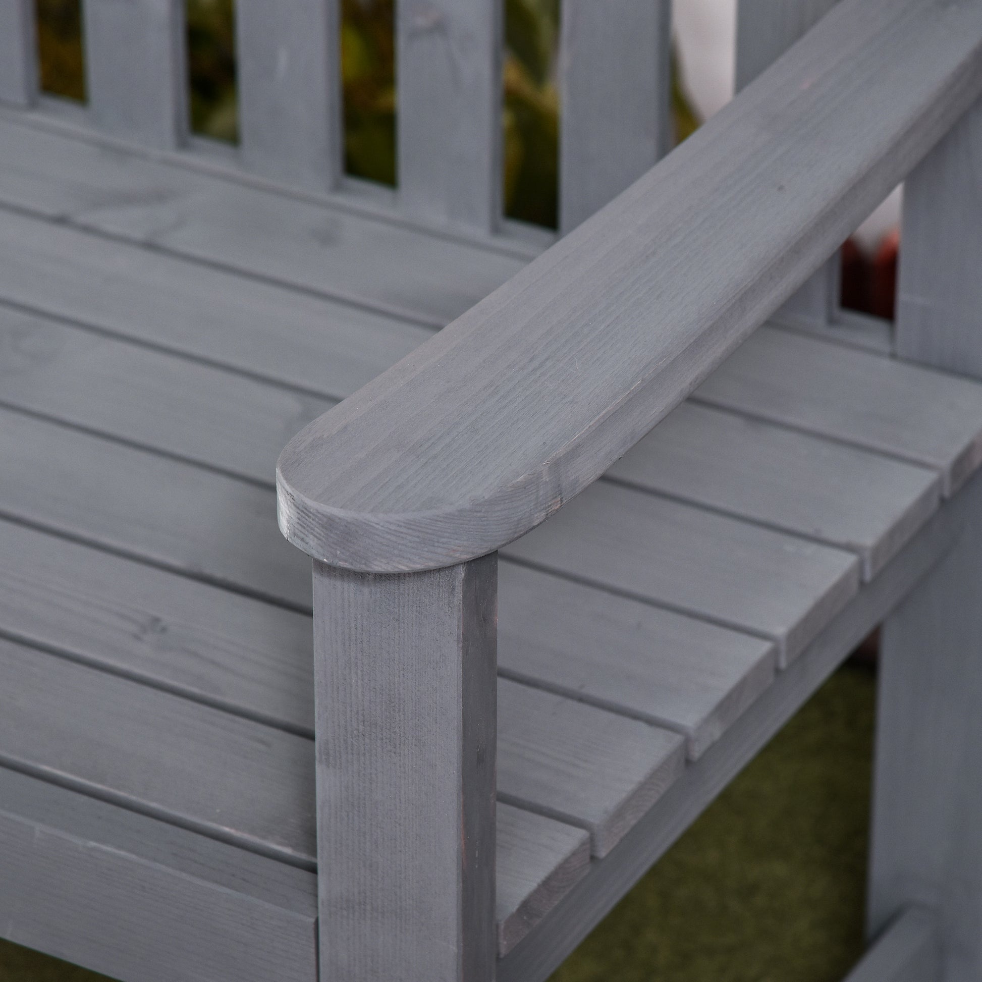 Gray Wood 2-Seater Patio Bench - Porch & Garden Design