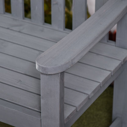 Gray Wood 2-Seater Patio Bench - Porch & Garden Design