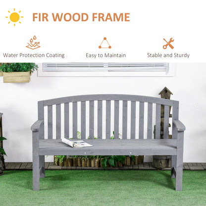 Gray Wood 2-Seater Patio Bench - Porch & Garden Design