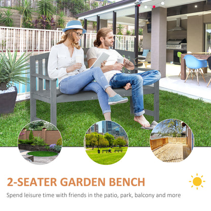 Gray Wood 2-Seater Patio Bench - Porch & Garden Design