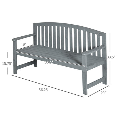 Gray Wood 2-Seater Patio Bench - Porch & Garden Design
