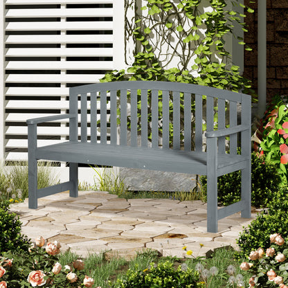 Gray Wood 2-Seater Patio Bench - Porch & Garden Design