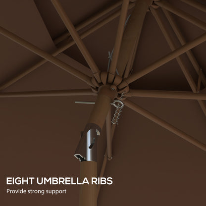 8.8 Foot Brown Patio Umbrella - Wind Resistant Shade