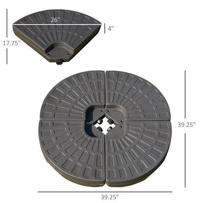 Coffee Cantilever Umbrella Base - 4 Piece Outdoor Weight