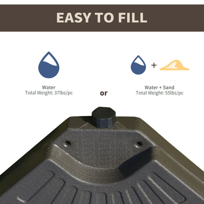 Coffee Cantilever Umbrella Base - 4 Piece Outdoor Weight