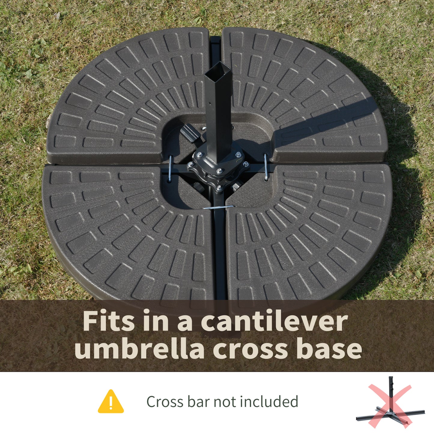 Coffee Cantilever Umbrella Base - 4 Piece Outdoor Weight