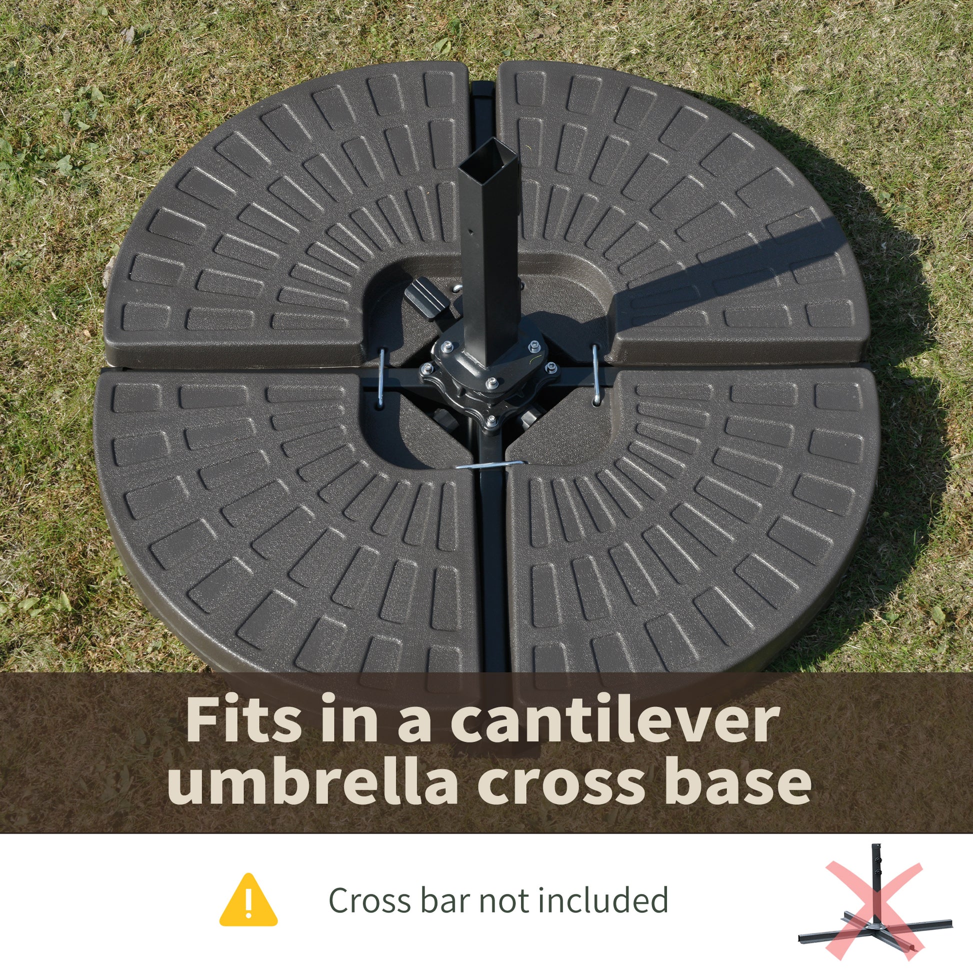Coffee Cantilever Umbrella Base - 4 Piece Outdoor Weight