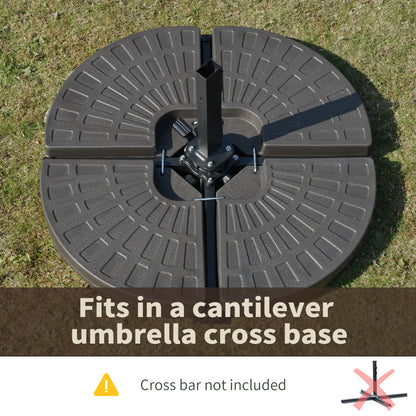 Coffee Cantilever Umbrella Base - 4 Piece Outdoor Weight