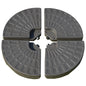 Outsunny 4 Pieces Cantilever Patio Umbrella Base, Fan Shaped Umbrella Weight w/ Built-In Handles & Rugged Material, 148 lbs Water and 220 lbs Water and Sand, Coffee