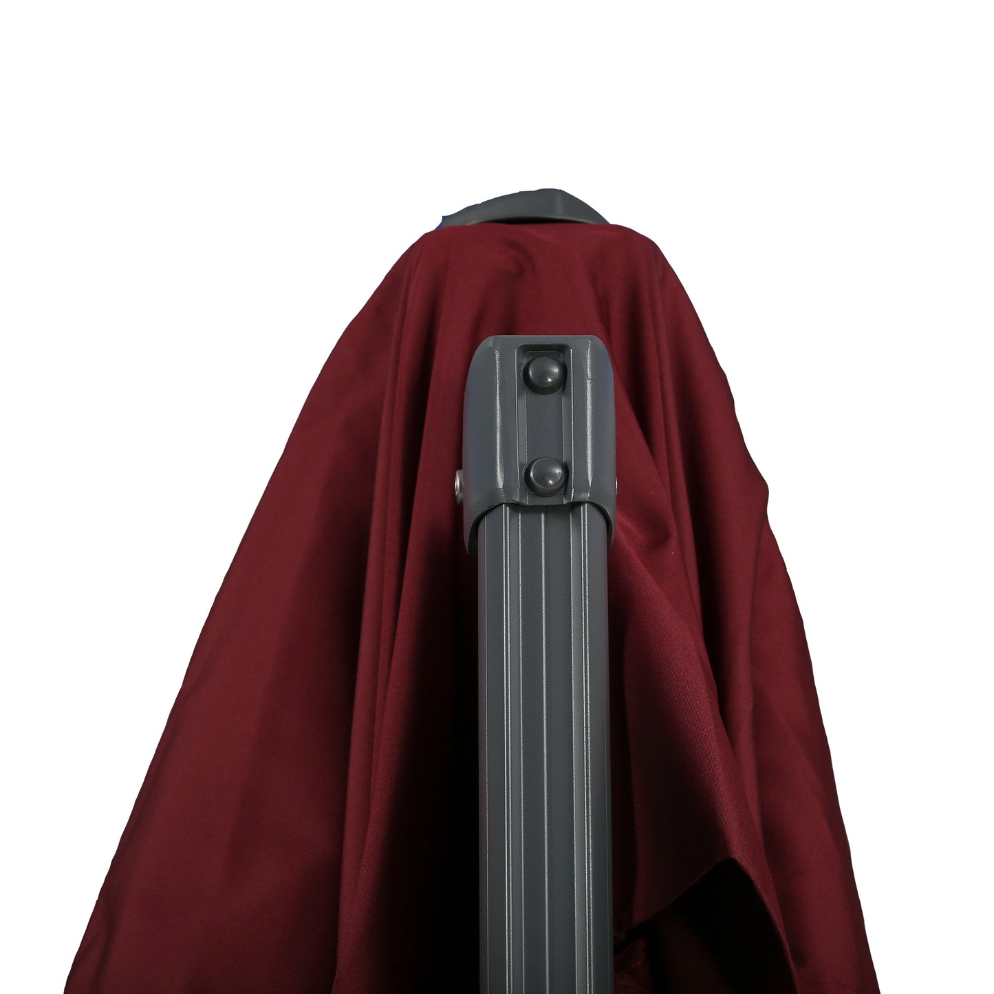 Outsunny 10ft Offset Patio Umbrella - Red Aluminum Base
