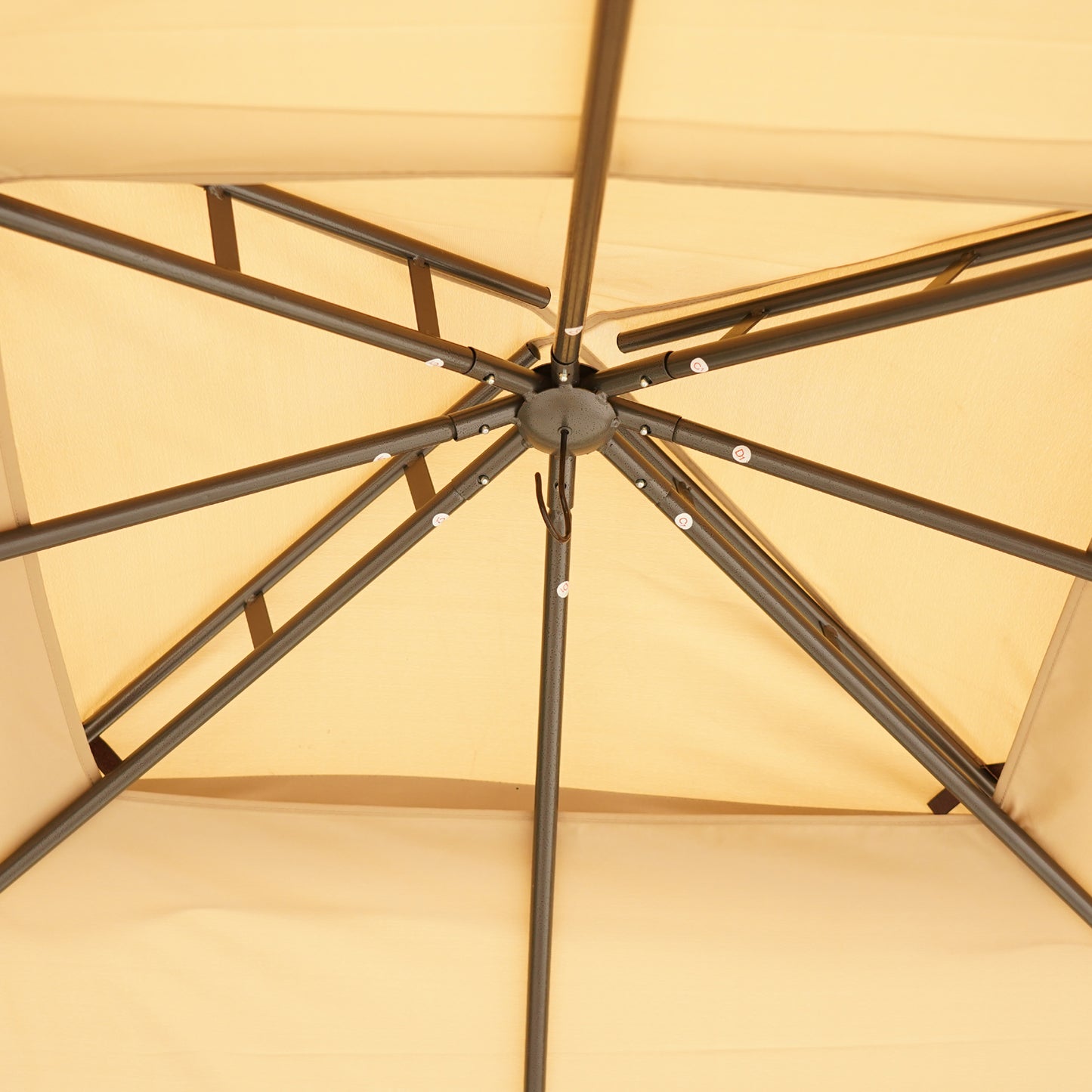Outsunny 10' x 12' Patio Gazebo - Steel Frame, Beige & Brown Canopy