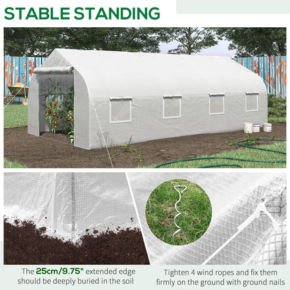 White Steel Walk-in Greenhouse for Garden Plant Nursery and Outdoor Growing