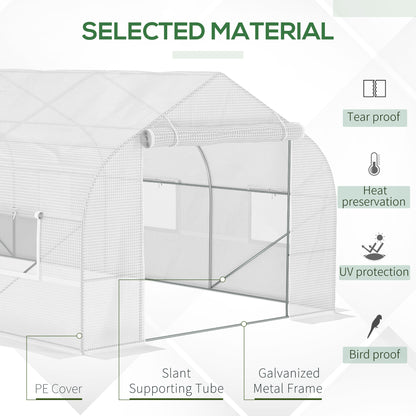 White Steel Walk-in Greenhouse for Garden Plant Nursery and Outdoor Growing