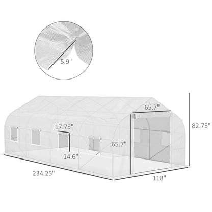 White Steel Walk-in Greenhouse for Garden Plant Nursery and Outdoor Growing