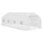 Outsunny 20' x 10' x 7' Walk-in Tunnel Greenhouse with Zippered Mesh Door & 8 Mesh Windows, Gardening Plant Hot House with Galvanized Steel Hoops, White