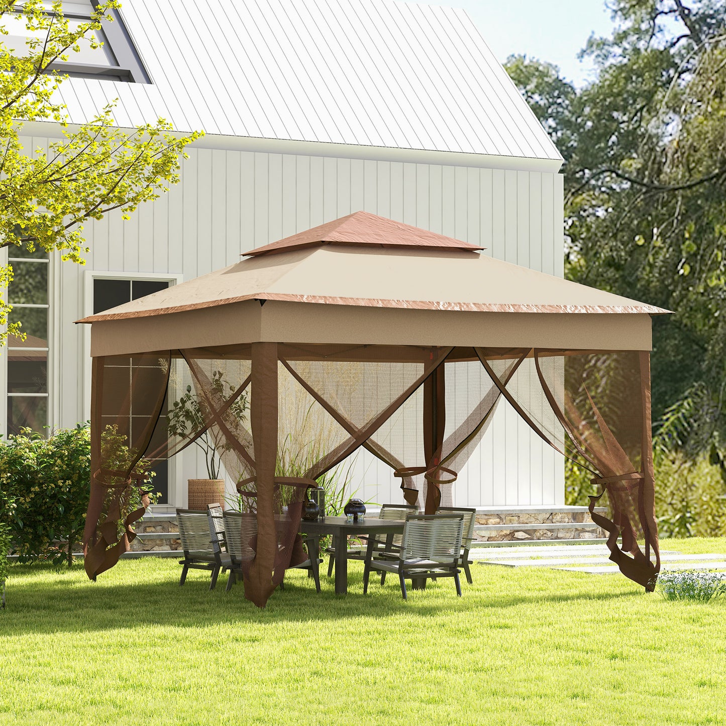 11' x 11' Pop Up Patio Gazebo - Outdoor Shade Shelter