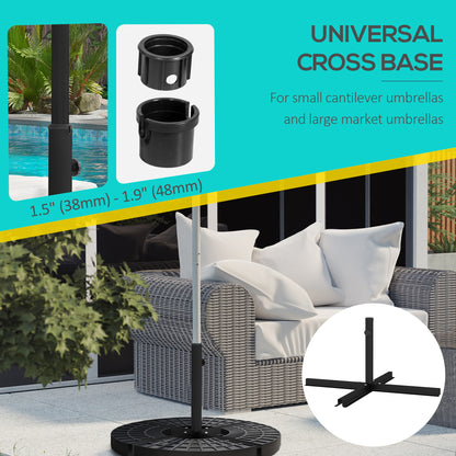 Black Steel Outdoor Market Umbrella Base for Patio & Garden Use