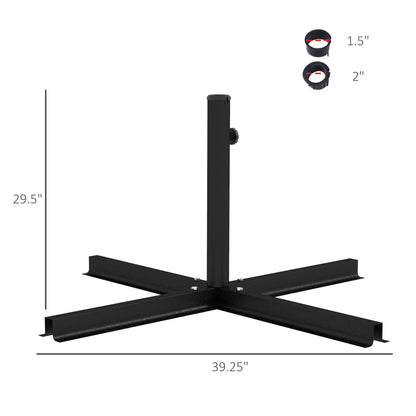 Black Steel Outdoor Market Umbrella Base for Patio & Garden Use