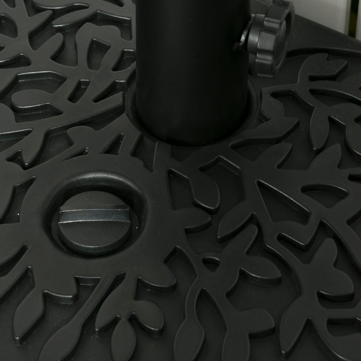 Black Plastic Half Umbrella Base for Garden & Poolside Patio