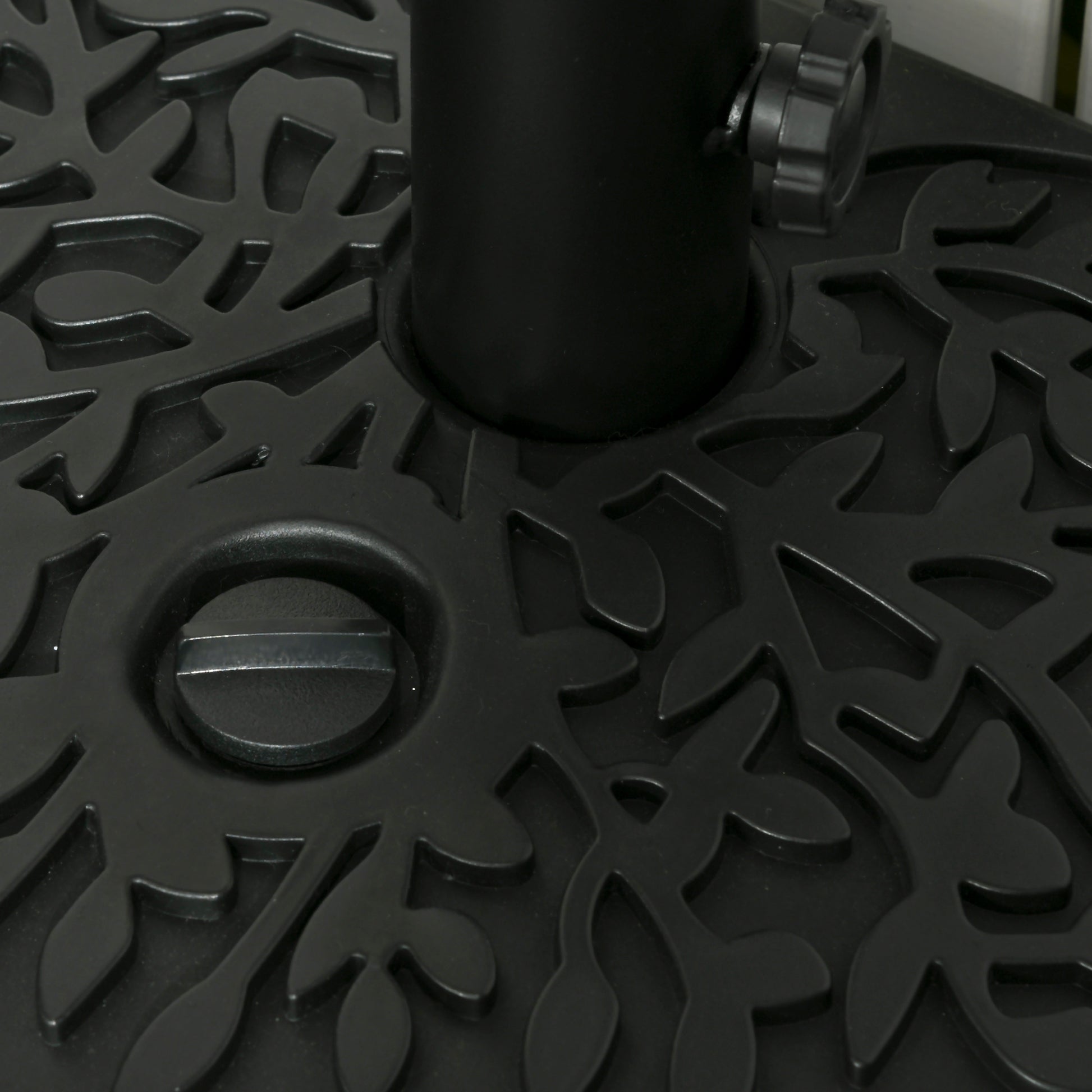 Black Plastic Half Umbrella Base for Garden & Poolside Patio