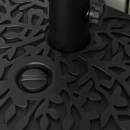 Black Plastic Half Umbrella Base for Garden & Poolside Patio